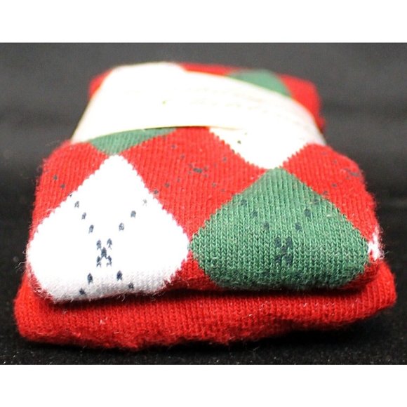 Strasburg Children Girls Sz 4 - 6 Argyle Pattern Tights Footed Red White Green - Picture 5 of 8